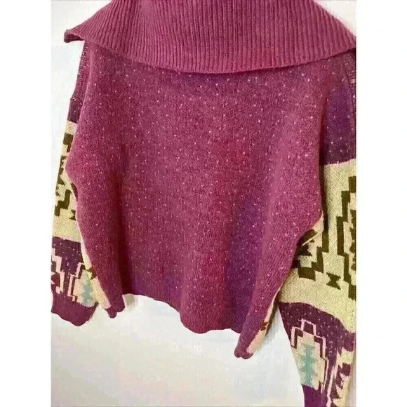 Woven‎ Heart Sweater Womens Large Aztec Lagenlook Cabincore Western Cowgirl Gorp - Picture 10 of 12